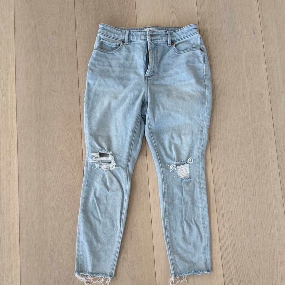 Loft Curvy High Waist Skinny Ankle Jeans in Light Wash size 27